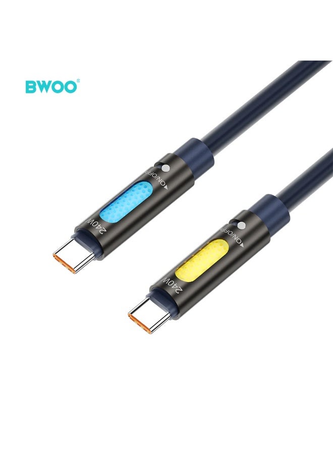 BWOO Type-C To Type-C Skin-Friendly Liquid Silicon Charging Cable Black - Image 2